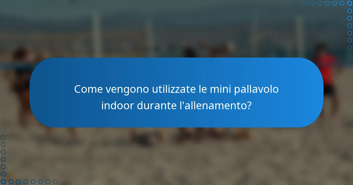 Come vengono utilizzate le mini pallavolo indoor durante l'allenamento?