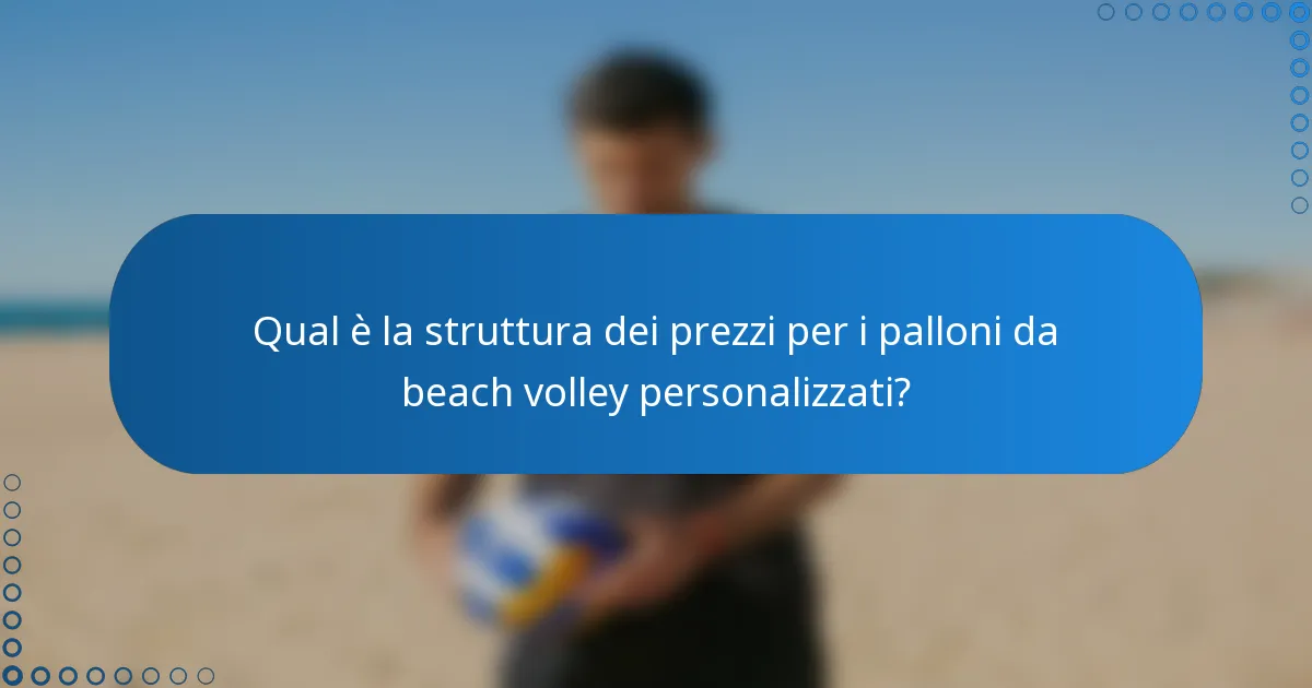Qual è la struttura dei prezzi per i palloni da beach volley personalizzati?