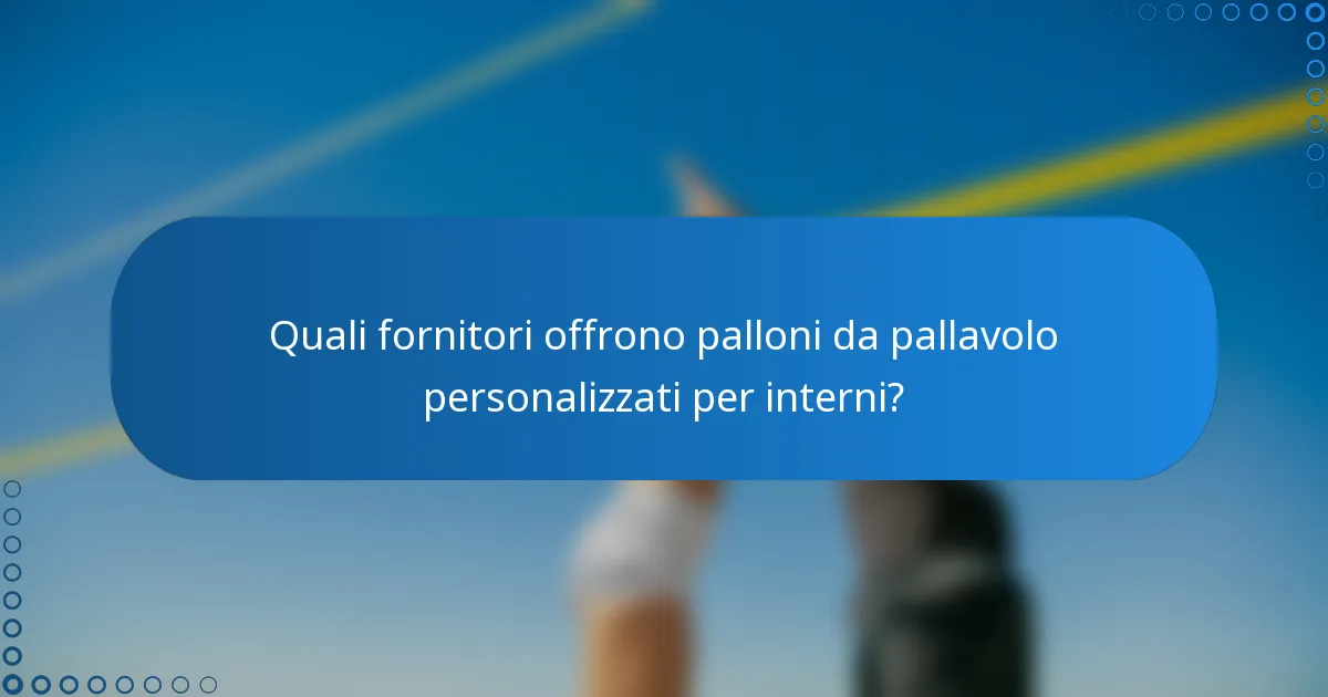 Quali fornitori offrono palloni da pallavolo personalizzati per interni?