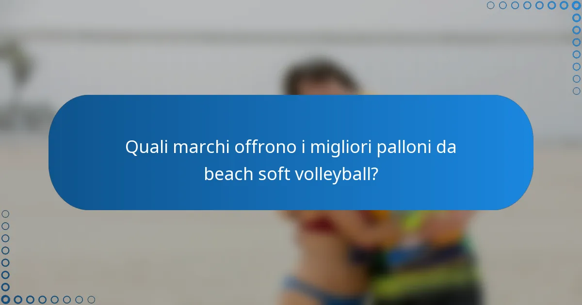 Quali marchi offrono i migliori palloni da beach soft volleyball?