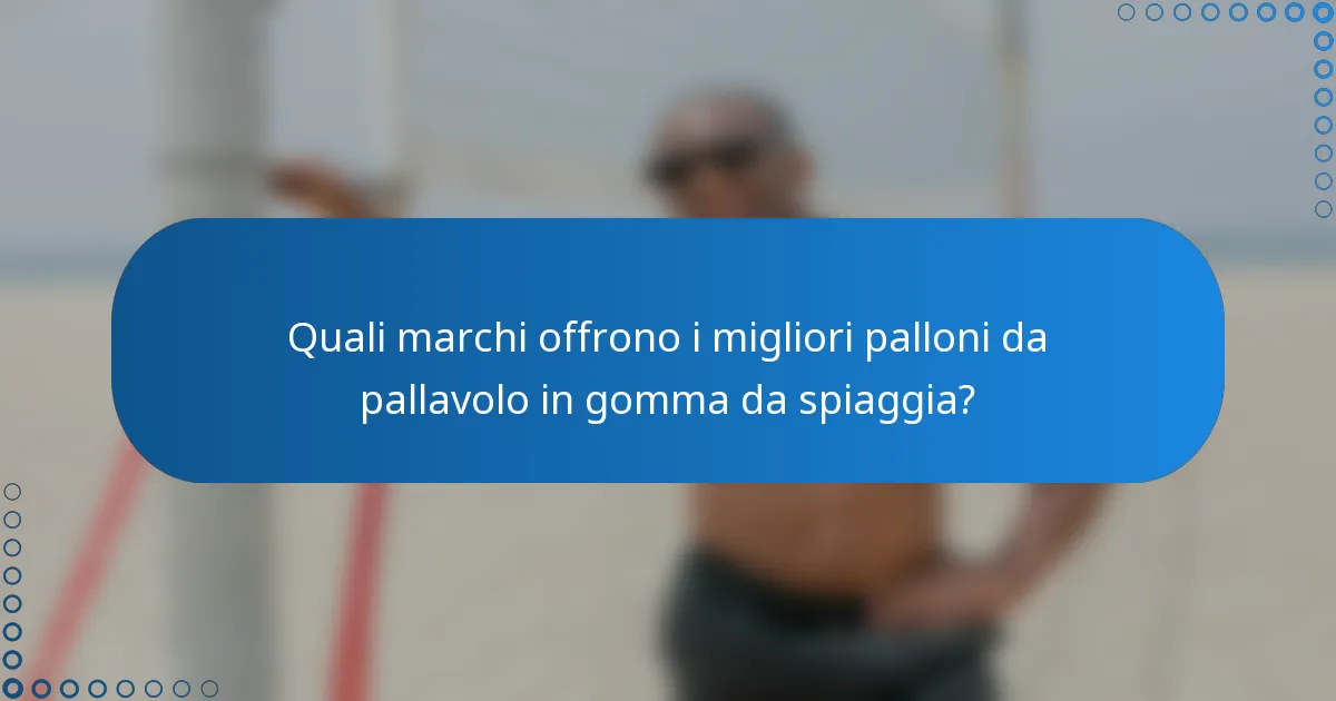 Quali marchi offrono i migliori palloni da pallavolo in gomma da spiaggia?