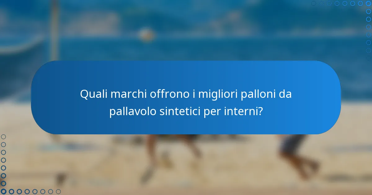 Quali marchi offrono i migliori palloni da pallavolo sintetici per interni?