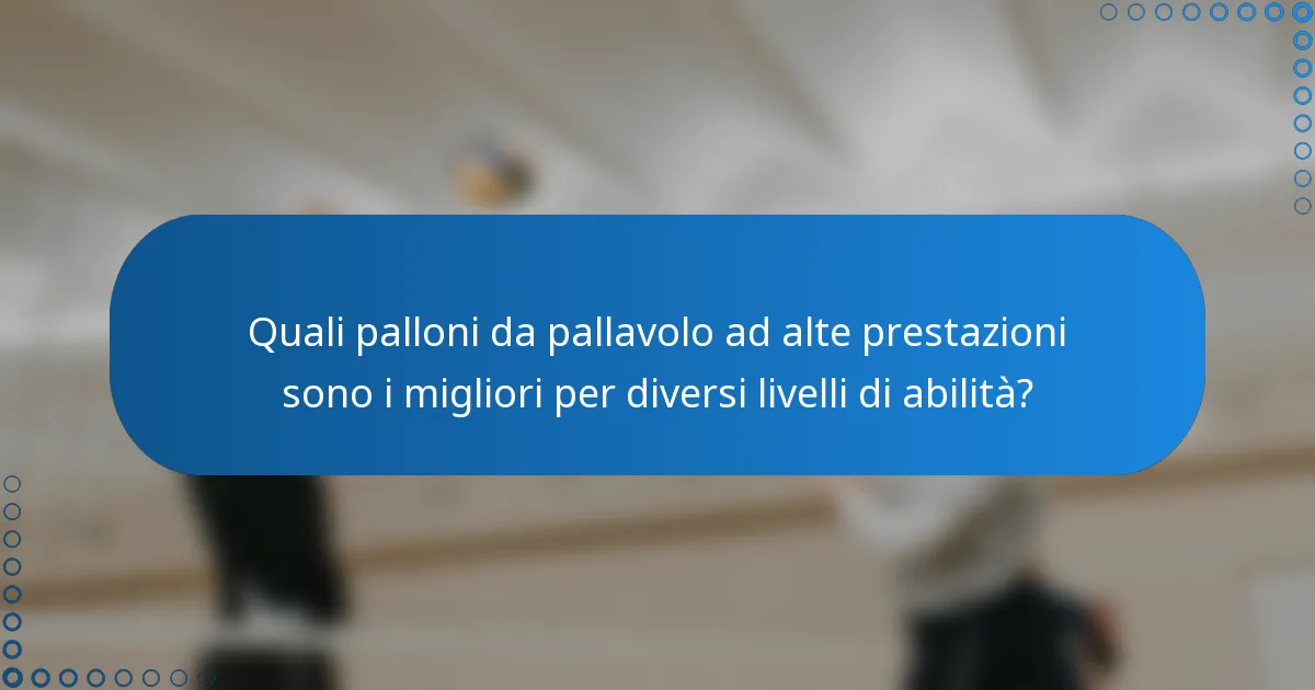 Quali palloni da pallavolo ad alte prestazioni sono i migliori per diversi livelli di abilità?