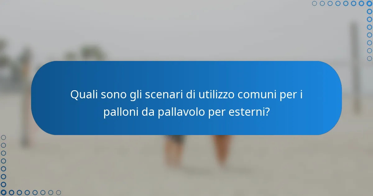 Quali sono gli scenari di utilizzo comuni per i palloni da pallavolo per esterni?