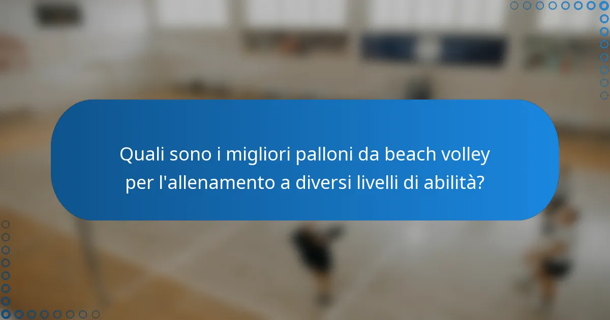 Quali sono i migliori palloni da beach volley per l'allenamento a diversi livelli di abilità?